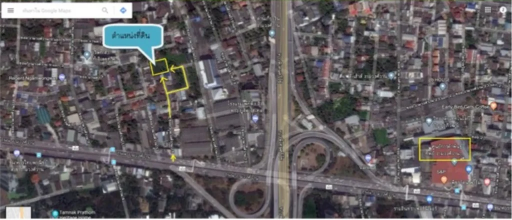 Aerial map of the Ngamwongwan area with the plot marked