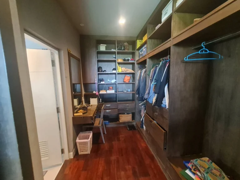 Walk-in closet in the master bedroom