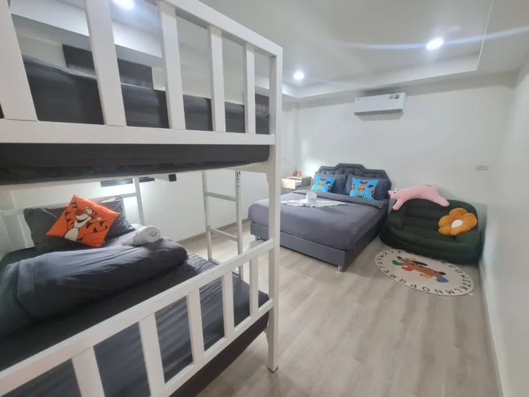 Second family room with bunk beds and a double bed